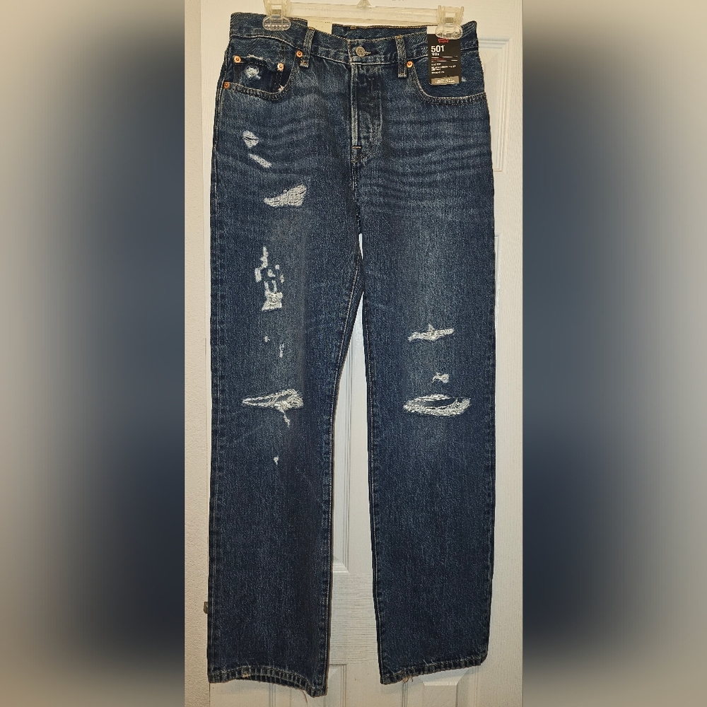 Levi's Women's Straight Leg Dark Blue Denim Jeans